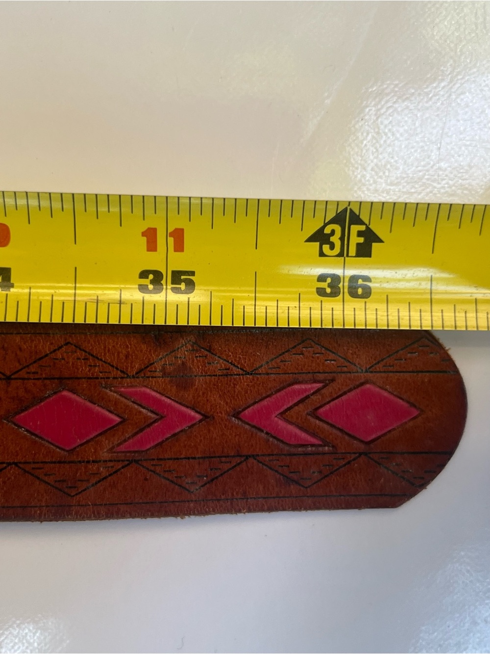 Vintage Liz Claiborne Leather Belt Southwestern Western Boho Large - Picture 8 of 8